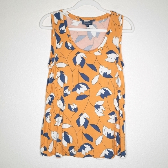 Modcloth Yellow Floral Easily Leisurely Knit Tank Top L - Picture 3 of 7